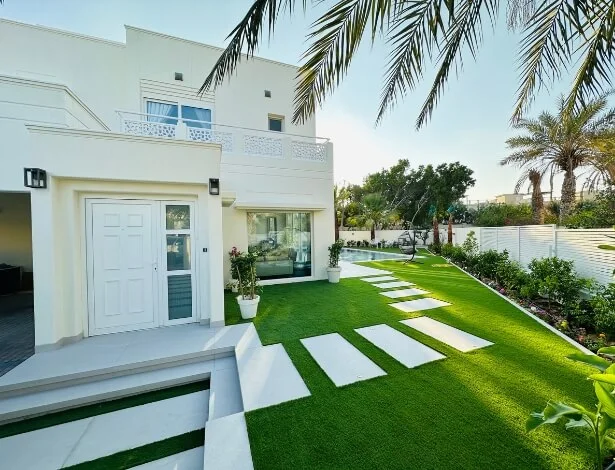 Villa Landscaping in Dubai with Elegant Garden and Outdoor Design