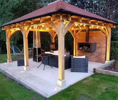 Luxury gazebo custom design in Dubai with modern outdoor seating and premium materials