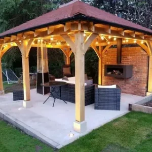 Luxury gazebo custom design in Dubai with modern outdoor seating and premium materials